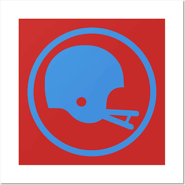 Two-Bar Helmet Minimalist Logo (Columbia Blue) Wall Art by HelmetAddict